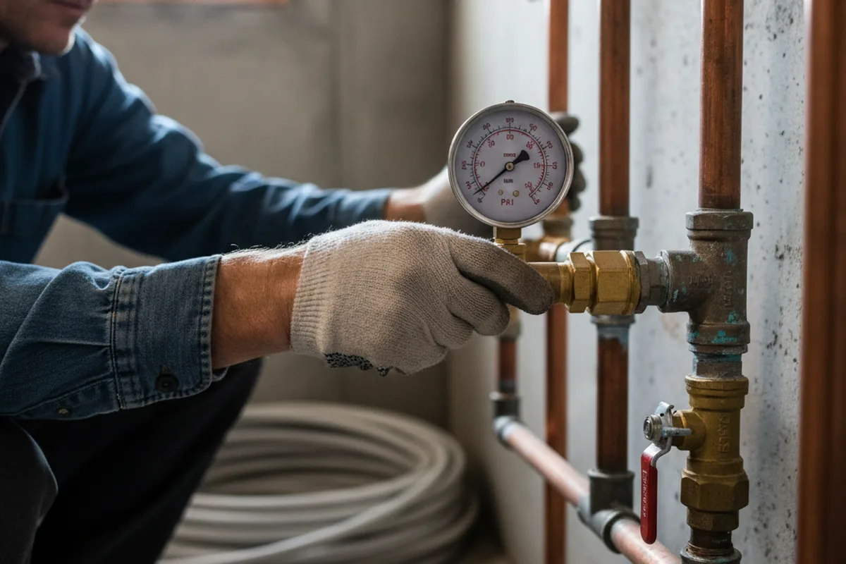 Pressure testing a repaired line during Water Line Repair in Indian Rocks Beach